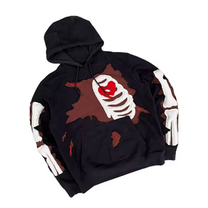 Sweat-shirts à capuche surdimensionnés pour hommes de qualité supérieure, 100% coton, impression en relief, poids lourd, streetwear, service OEM disponible - Product Image 1