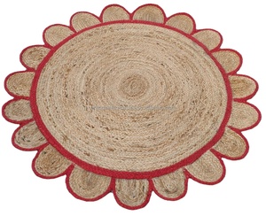 Tapis tressé en jute fait à la main tapis en peluche de haute qualité personnalisé avec un design décoratif en gros - Product Image 1