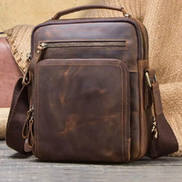 Tas Selempang Kulit Asli Berkualitas Tinggi Buatan Tangan Gaya Barat, Kulit Full Grain, Rattan, Penutup Ritsleting, Tahan Air, Vintage, Model Saddle