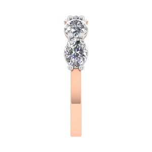 Fancy Lab Grown Moissanite Half Eternity Band Ring IGI Certificado 2,19 Carat Forma ovalada Chapado en oro amarillo Ajuste de punta fina - Product Image 3