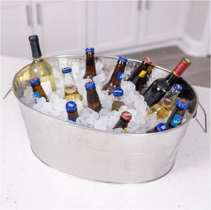 Cubo de hielo martillado de acero inoxidable moderno, Tina de vino para interior, exterior, restaurante, Cubo de cerveza para fiesta, Bar, hogar, boda - Product Image 3