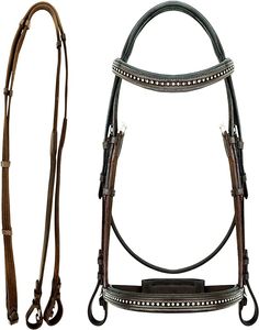 Caballo Inglés Marrón Multiusos Trail Cuero Brida Riendas - Product Image 1