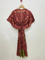 Robe caftan Maxi en soie pure à la mode longue vêtements de nuit d'été et couverture de bikini pour les femmes de grande taille