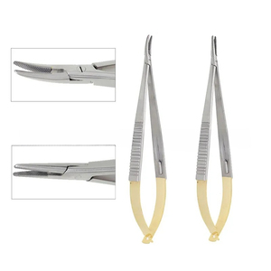Portaagujas de Castroviejo recto/curvo con aguja de bloqueo que sostiene instrumentos de microcirugía dental de 14cm/16cm - Product Image 4