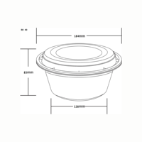 Vente en gros 40oz 1185ml Récipient rond hygiénique pour animaux de compagnie en plastique PP sans danger pour le congélateur pour l'emballage de gâteau Sushi Meilleures offres du fournisseur indien