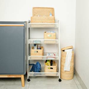 Minimaliste Rectangle Cuisine Panier De Rangement Noir Tissé À La Main Rotin Multifonctionnel Design Salon Chambre Cuisine Salle De Bains - Product Image 5