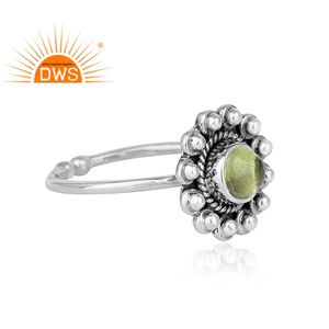 Anillo apilable de piedras preciosas de peridoto Natural de plata de ley oxidada más vendido, joyería para mujer, regalo para ella - Product Image 2