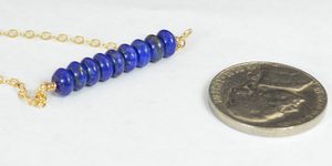 Pulsera de barra de piedras preciosas de lapislázuli, pulsera de barra de cuentas de lapislázuli, pulsera de barra de cuentas de Chip de lapislázuli - Product Image 3