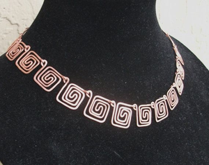 Collar de cobre rústico moderno y tradicional hecho a mano, colgante de joyería elegante, el mejor regalo de Navidad para mujer - Product Image 3