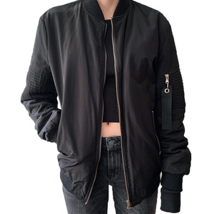 Blouson bomber élégant pour femme en tissu tissé teint Doublure intérieure confortable Écologique Respirant Parfait pour l'automne Hiver Mode décontractée de rue - Product Image 2