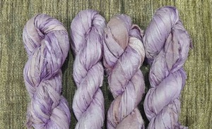 ม้วนริบบิ้นผ้าไหมสีขาวส่าหรีขนาด3นิ้วรีไซเคิล100กรัมสำหรับถักย้อมสีและงานฝีมือ - Product Image 5