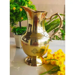 Ấn Độ Nghệ Thuật Biệt Thự Brass Mughlai Phong Cách Jug Pitcher-Bán Buôn