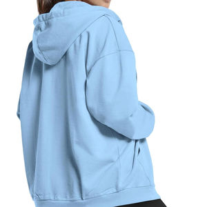 Sweat-shirt à manches longues en coton personnalisé de haute qualité avec logo, haut court uni respirant pour femme, vêtements de sport, sweat-shirt décontracté pour femme - Product Image 3