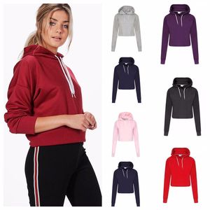 Custom Screen Print Cotton Pullover Oversized Hooded Sweatshirt Set XS Crew Neck <b>Crop</b> <b>Top</b> Hoodies Women Sport Style Winter Half - Product Image 1