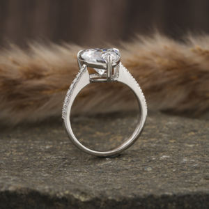 Anillo de compromiso de diamantes en forma de corazón cultivado en laboratorio de 2,00 CT, anillo de ajuste pavimentado de oro sólido de 14K, regalo para mujeres, certificado IGI - Product Image 1