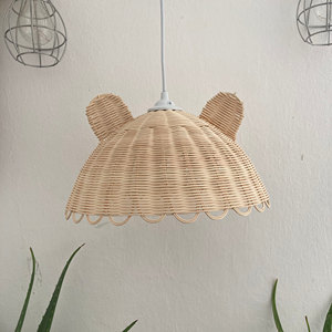Encantadora forma de oso, lámpara de ratán para niños, precio más barato, pantalla de luz nocturna, tejido a mano natural, lámparas de techo para habitación de bebé - Product Image 6