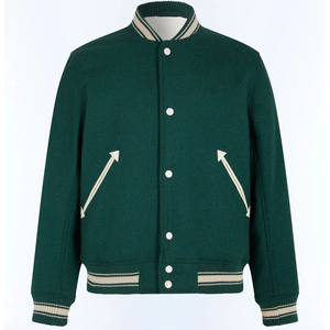 Chaquetas universitarias de béisbol de alta calidad para hombres Pecho de lana de invierno y mangas de cuero para deportes de invierno - Product Image 1