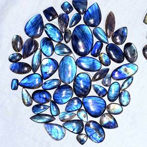 Vente en gros Cabochon Labradorite bleue Quartz naturel Pierre précieuse en vrac pour la fabrication de bijoux Cristaux de Labradorite bleue - Product Image 4