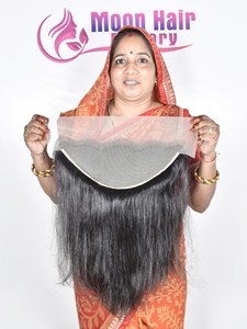 Extensiones de Cabello Humano Natural Virgen de la India, Precios de Fábrica al por Mayor 2025, Proveedor de Cabello Liso Frontal Sin Procesar para Exportación - Product Image 2