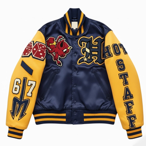 Chaquetas Varsity de Invierno para Hombre, Modernas, con Bordado Chenille, Satén, Transpirables, de Alta Calidad, Estilo Urbano - Product Image 1