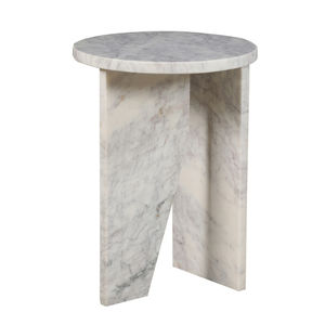 Table de chevet en marbre naturel, table d'appoint moderne faite à la main, couleur personnalisée, piédestal blanc, mobilier de luxe pour chambre à coucher, salon - Product Image 4