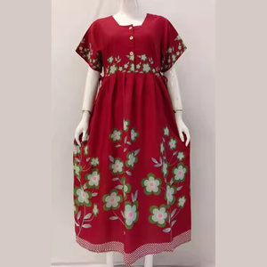 Chysanta ชุดเดรสผ้าเรยอนไซส์จัมโบ้, เดรสลำลองคอสี่เหลี่ยมระบายอากาศได้ดีนุ่มและให้ความอบอุ่นสำหรับสวมใส่สบาย - Product Image 1