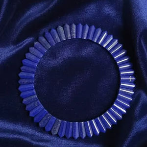 Collar de Cuentas Rectangulares Cónicas de Lapislázuli Natural Hermoso de Calidad AAA con Piedra Principal, 20% de Descuento y Regalo de Año Nuevo - Product Image 1