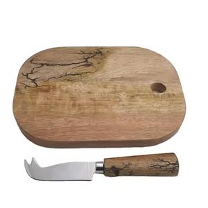 Artesanías hechas a mano Bloque de cortar de madera de acacia Mejor fabricante Venta al por mayor Cocina casera Color de madera natural Diseño moderno - Product Image 1