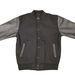 Veste en cuir à manches longues pour homme de qualité supérieure, usine de vêtements OEM ODM, veste universitaire en laine, production en gros pour l'exportation - Product Image 4