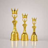 Trophée personnalisé en plastique doré avec logo, 33 cm, 27,5 cm, 24 cm, pour champion, vainqueur, récompense sportive, base dorée