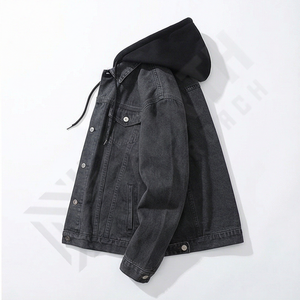 Chaqueta Vaquera Azul de Moda Ecológica de Alta Calidad Personalizada para Hombre, Chaqueta de Invierno Regular con Botones Cubiertos, Impermeable, Estilo Moderno - Product Image 3