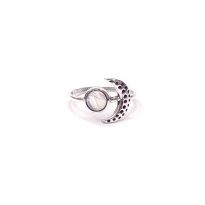 Adjustable Rose Gold Plated Moonstone Solitaire <b>Ring</b> 1.8 Grams Bezel Setting Asscher Cut Diamond Gift with GRS Certificate - Product Image 1