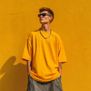 100% camisetas de poliéster de algodón para hombre, camiseta para correr con hombros caídos, ropa para correr para hombre, Camiseta holgada para ejercicio para hombre - Product Image 2