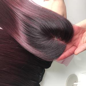 Faisceau coloré droit d'os humain avec dentelle transparente de fermeture, extensions de cheveux vietnamiens frontales en dentelle - Product Image 5