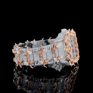 Reloj de Lujo de Acero Inoxidable al por Mayor, con Diamantes Moissanite, Completamente Engastado, Estilo Hip Hop, Cristal de Zafiro, Reserva de Marcha - Product Image 2