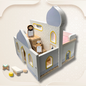 Juego de mezquita para niños Juguete educativo islámico de madera Masjid Playhouse - Product Image 5