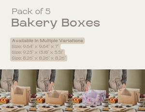 Boîtes à gâteaux en papier kraft avec fenêtre transparente et poignées pour boulangerie, présentation de cadeaux, transport de gâteaux, pâtisserie, à emporter - Product Image 2