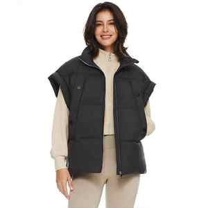 Wholesale Price Customized Thin Casual Hip Hop Winter Waterproof Padded Bubble Down Puffer Vest Jacket with Front Logo for <b>Men</b> - Product Image 2