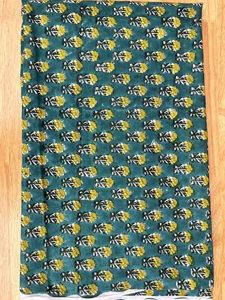 Nuevo diseño de alto grado Estampado de bloque manual 100% Tela de algodón por yarda a precio de fábrica Proveedor - Product Image 3