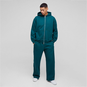 Ensemble de survêtement unisexe personnalisé avec logo, tissu respirant, sweat-shirt et pantalon de survêtement, imprimé, tendance pour hommes - Product Image 2