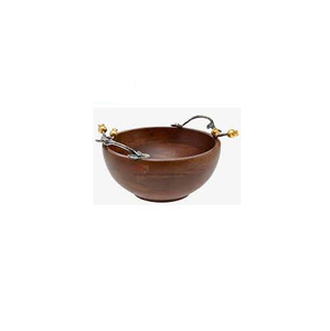 Cuencos holesales de madera con mango de acero para decoración, cuencos vacíos de madera de acacia y tamaño personalizado, precio barato - Product Image 1