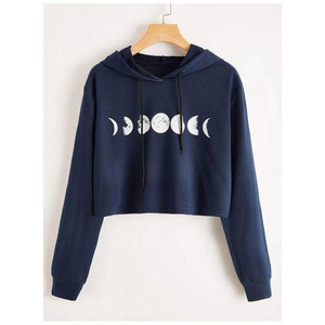 2026 New Girls Cotton <b>Fleece</b> Pullover Crop Top Breathable <b>Oversized</b> <b>Hoodie</b> Custom Front Design Fashionable Solid Color Autumn - Product Image 3