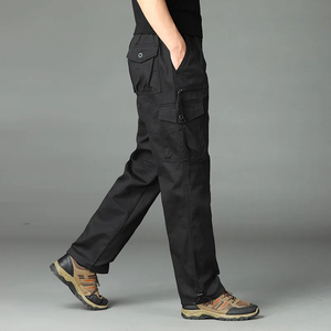 Trendy Saleh Enterprises Men Spandex Cotton Canvas Cargo Pants <b>Drawstring</b> Closure Summer Anti-Wrinkle Quick Dry Relax <b>Trousers</b> - Product Image 4