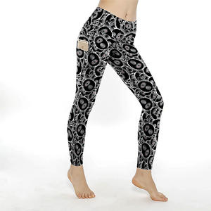 Leggings de yoga en spandex pour femmes de luxe, haute élasticité, imprimés sur mesure, pantalons de sport de fitness, extensible dans les quatre sens, vêtements de sport en gros OEM - Product Image 4