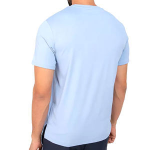 T-shirts sportifs personnalisés 100% coton pour hommes, vêtements de yoga respirants à séchage rapide et à manches courtes, coupe régulière, entraînement de salle de sport décontracté, vente en gros - Product Image 2