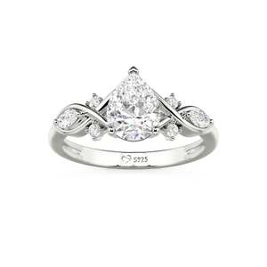 แหวนหมั้นเพชรทรงลูกแพร์แบบสั่งทำพิเศษ Jeulia Infinity - Product Image 3