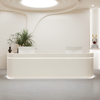Bureau de réception moderne en MDF, coins arrondis, écologique, résistant aux taches, bureau de service commercial haut de gamme pour hôpital, supermarché