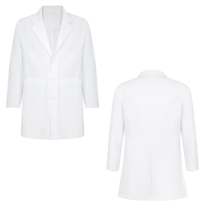 Tissu de mélange de coton respirant de blouse de laboratoire médical sur mesure, uniforme de médecin blanc, uniforme de gommage médical d'approvisionnement d'usine OEM ODM - Product Image 1