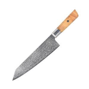 Cuchillo de Chef Japonés Profesional, Hecho a Mano, de Acero Damasco de Lujo, con Funda, Mango de Madera, Apto para Lavavajillas - Product Image 6
