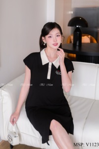 Vestido de maternidad de verano anticontracción de alta calidad, tela de manga corta suave y cómoda absorbente de sudor, Vietnam V1123 ODM - Product Image 2